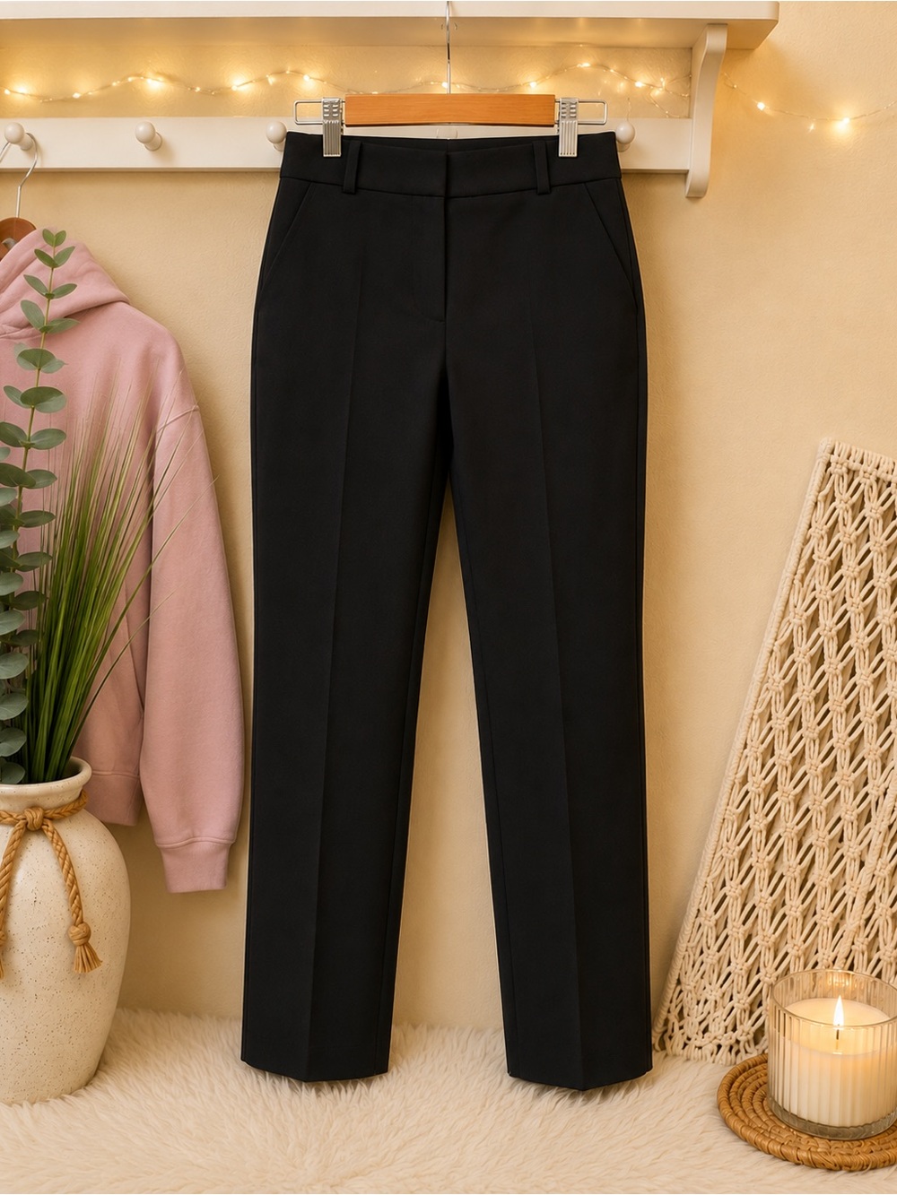 Theory Black Dress Pants Pockets Sz 2 Medium 14” waist Retail $345